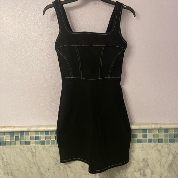 Reformation Davies Bustier Denim Mini Dress Black - Picture 6 of 8